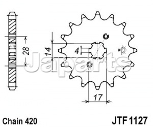 JT Front Sprocket 1127.13