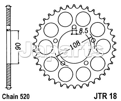 JT Rear Sprocket 1800.40