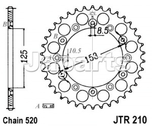 JT Rear Sprocket 210.44